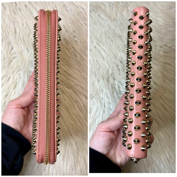 SOLD🔥Authentic CHRISTIAN LOUBOUTIN Panettone spike Zip around wallet - Picture 7 of 15